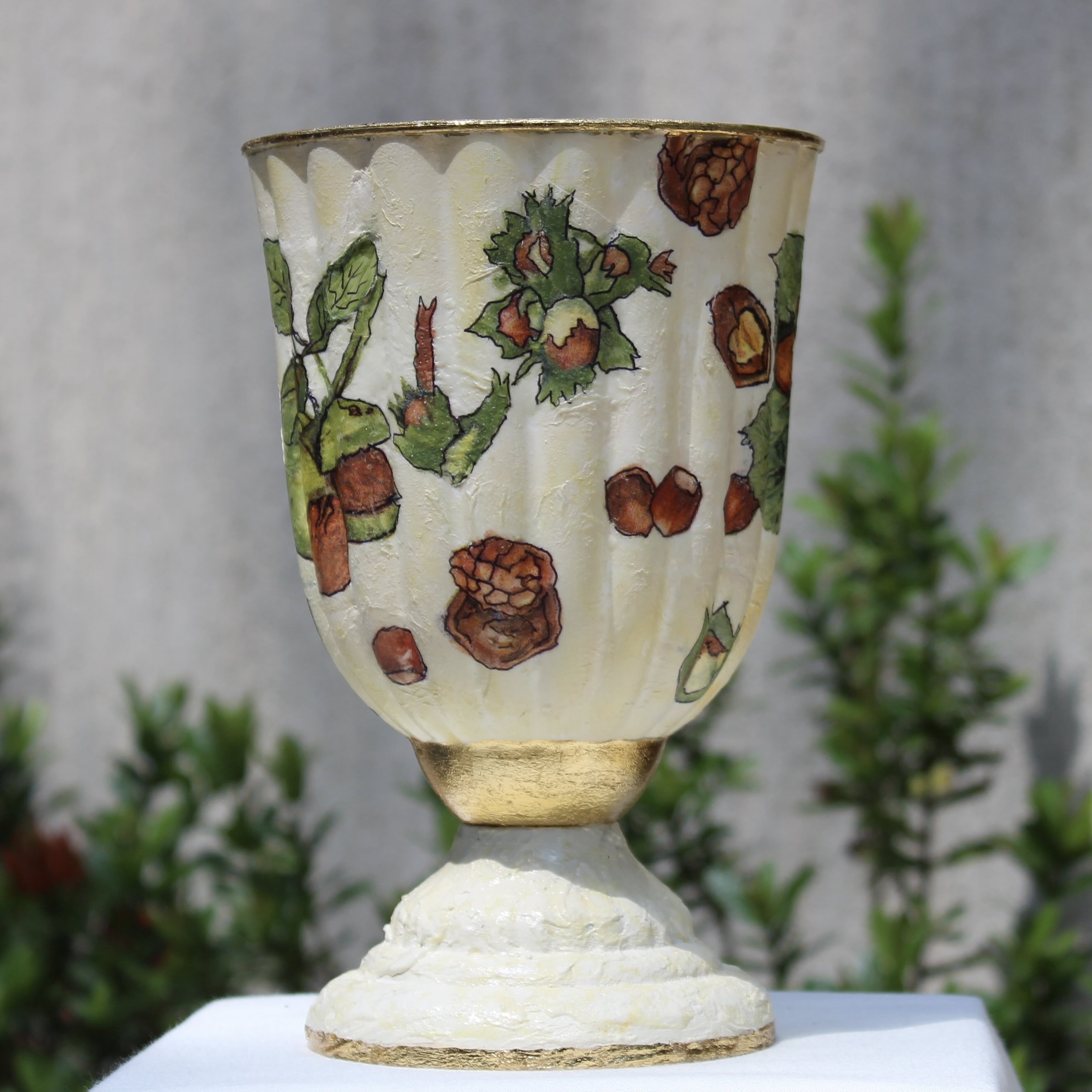Copa Ornamental Decoupage Botanico