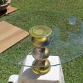 Base Dorada con Vidrio
