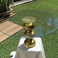 Base Dorada con Vidrio